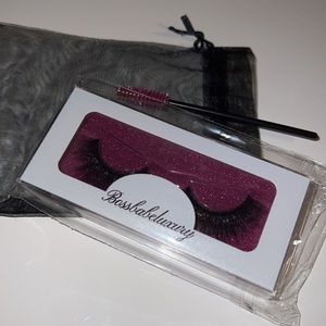 1 pair Bossbabeluxury false mink eye lash extensions ultra luxurious natural Blk